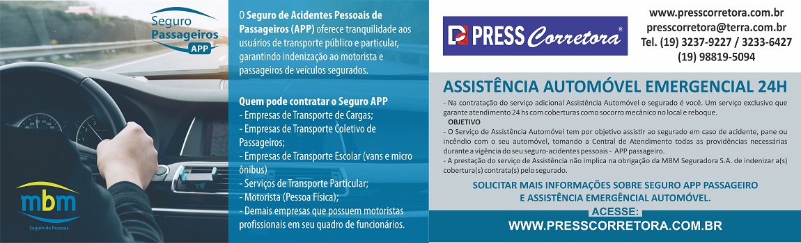 SEGURO ACIDENTES PESSOAIS DE PASSAGEIROS (APP) - Press Corretora - Jaguariúna